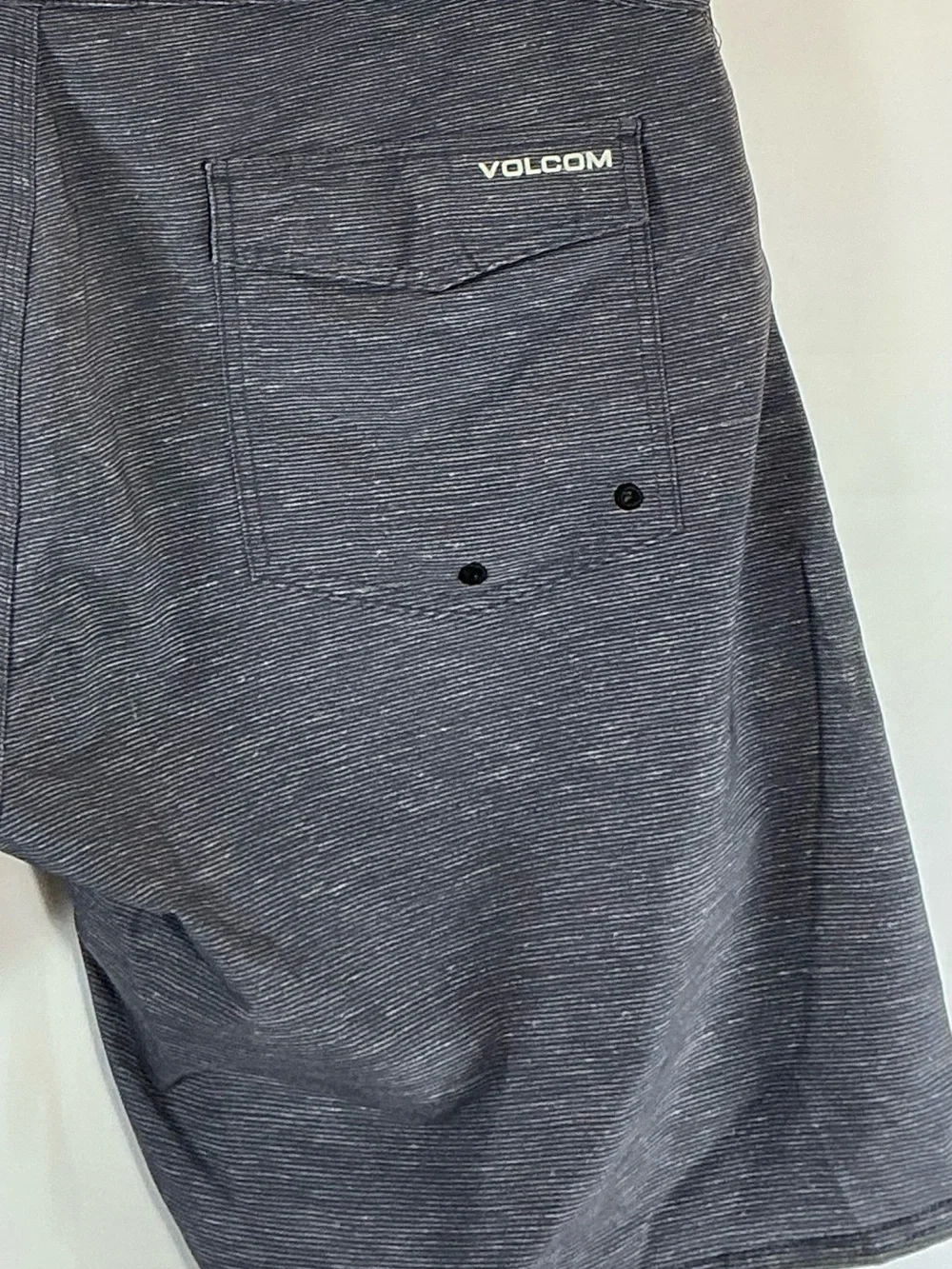 Volcom Striped Board Shorts Size 38 Gray Black Surf Swim Shorts